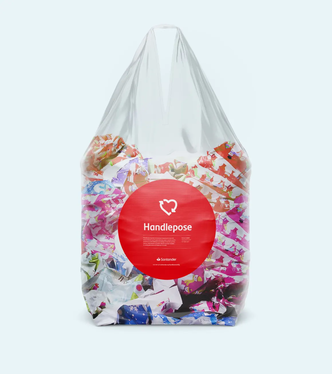 KIND Santander bank waste bag handle ansvarlig